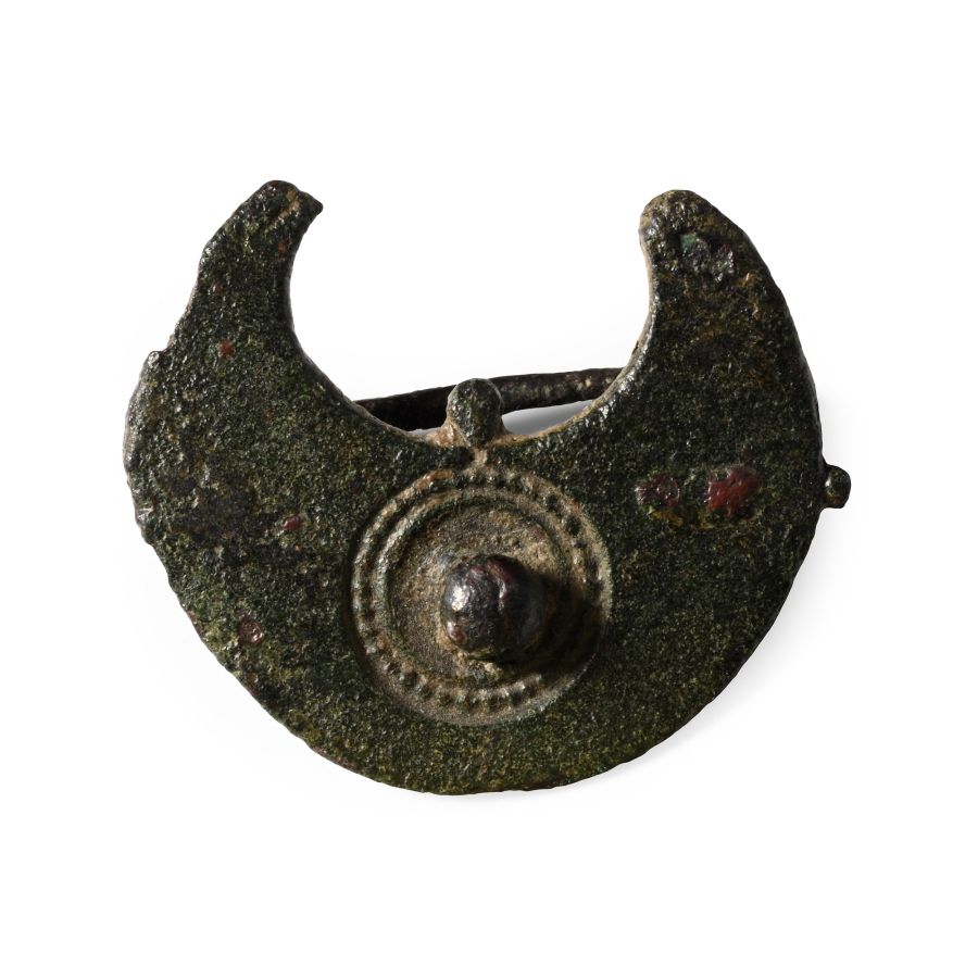 Roman Bronze Crescentic Plate Brooch