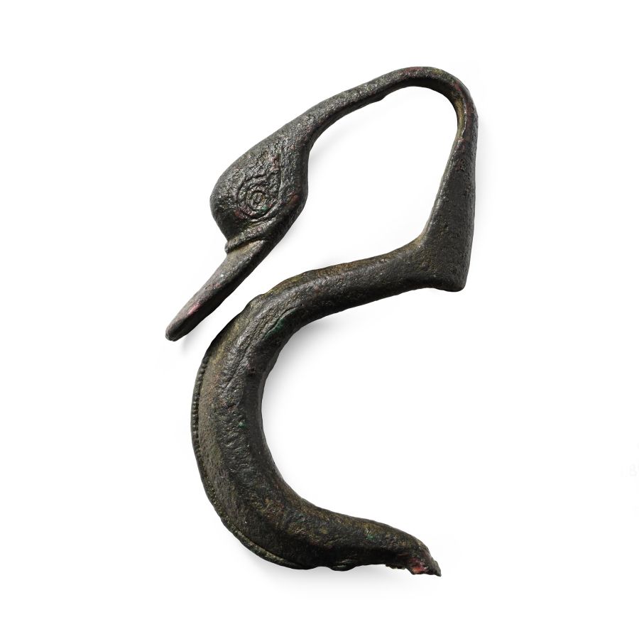 Romano-Celtic Bronze Swan-Necked Bow Brooch