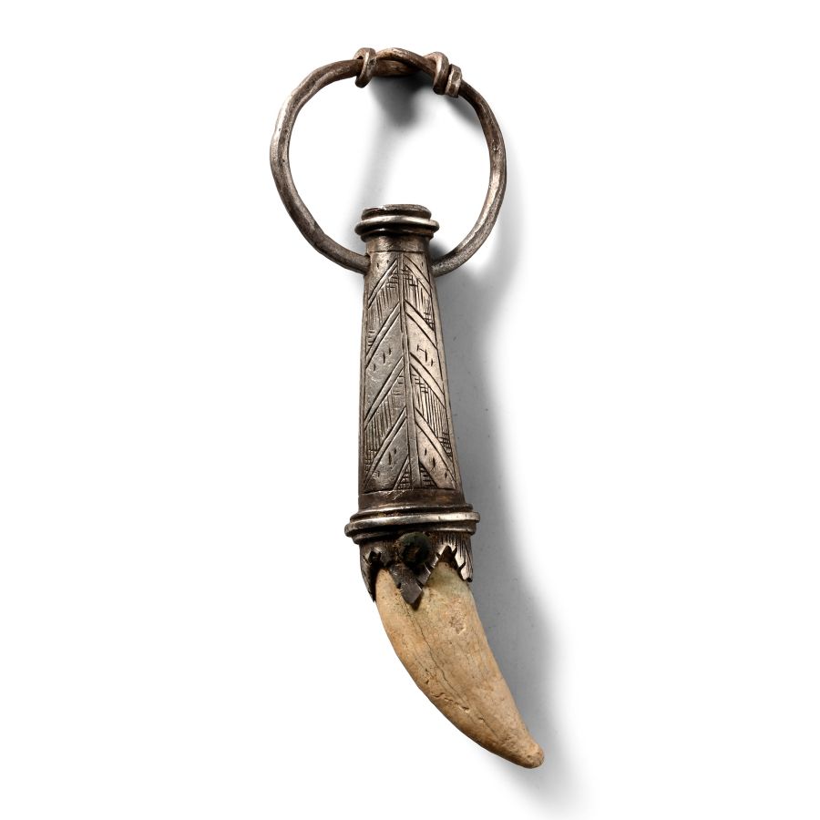 Viking Age Silver Pendant with Wolf's Tooth