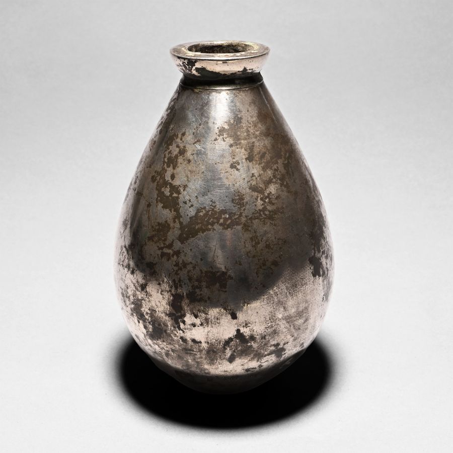 Large Sasanian Silver Bulb-Shaped Vessel