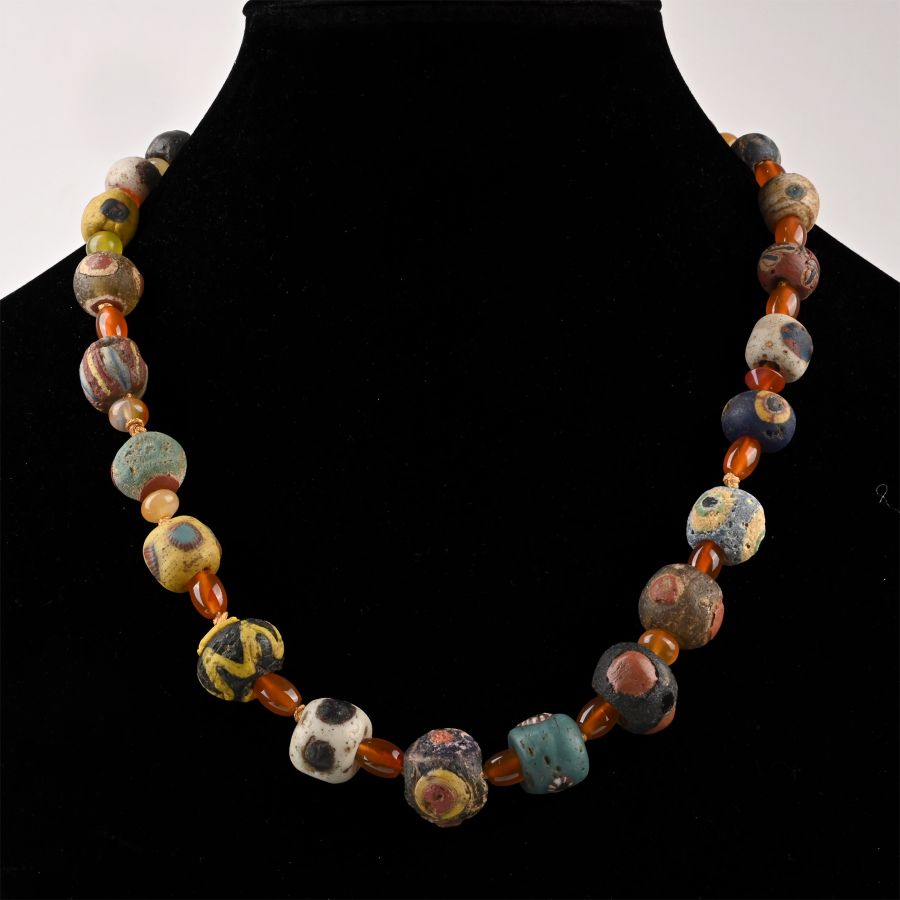 Roman and Later Glass 'Eye' Bead Necklace