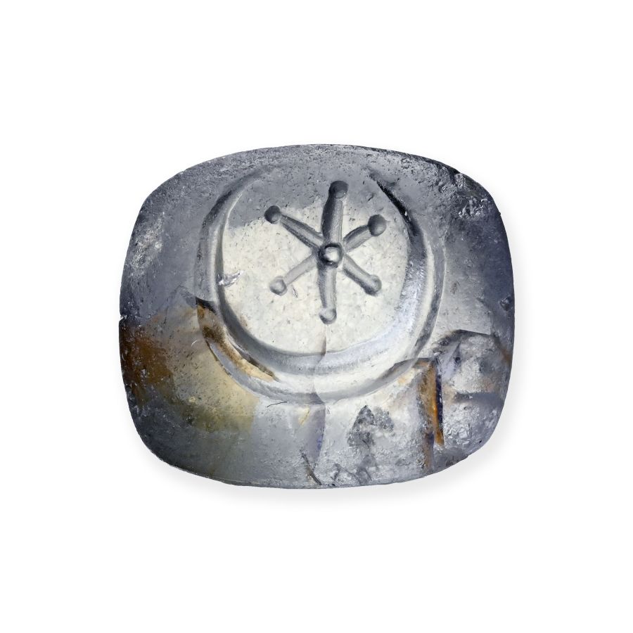 Roman Sapphire Gemstone with Crescent Moon and Star