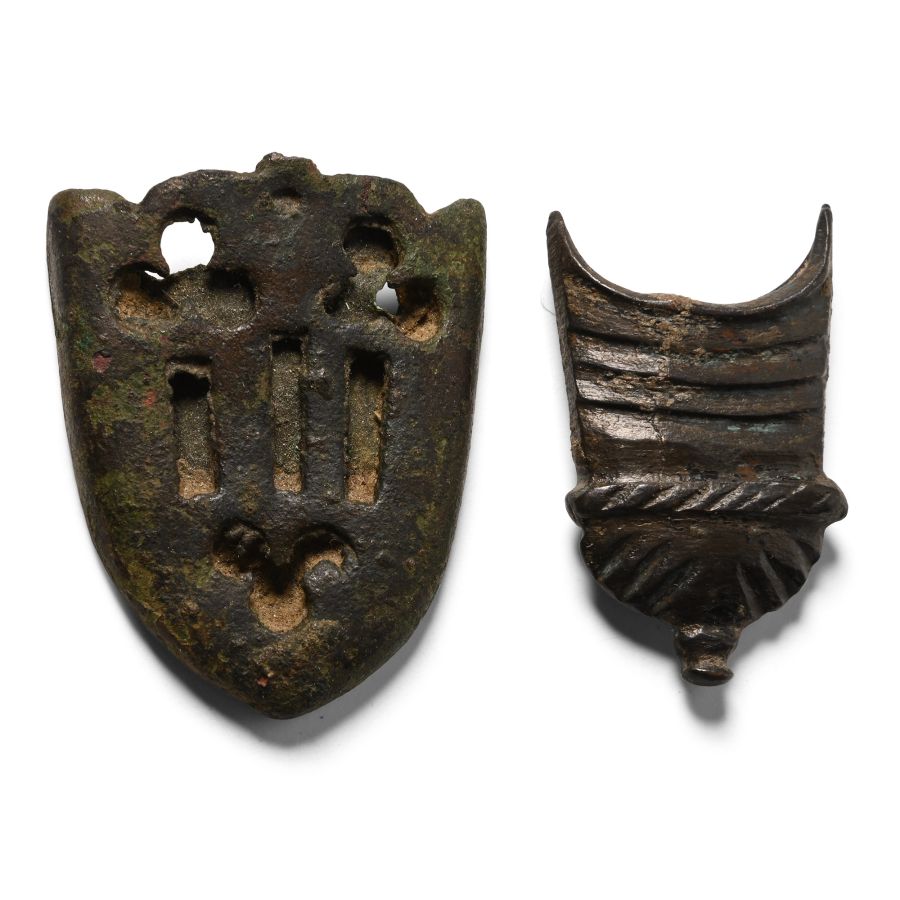 Medieval Bronze Dagger Chape Group