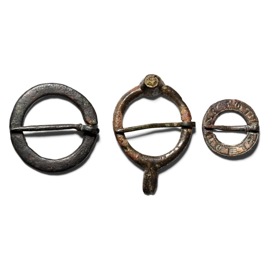 Medieval Bronze Ring Brooch Group