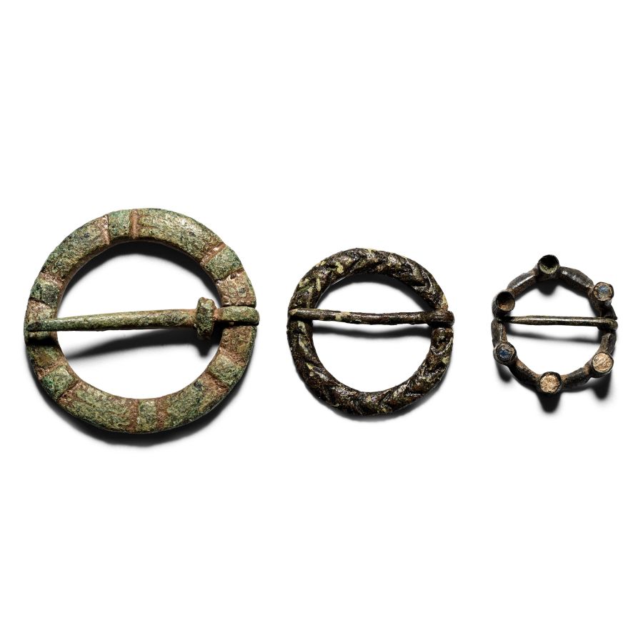Medieval Bronze Ring Brooch Group