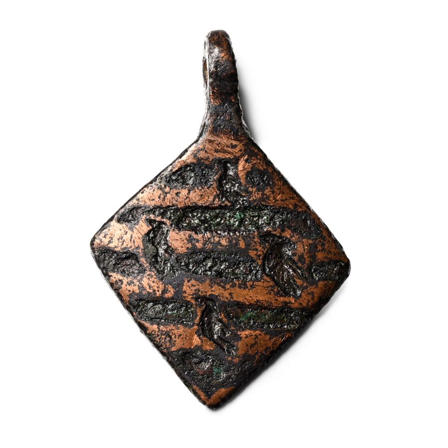 Medieval Knight's Bronze Heraldic Horse Harness Pendant with Martlets