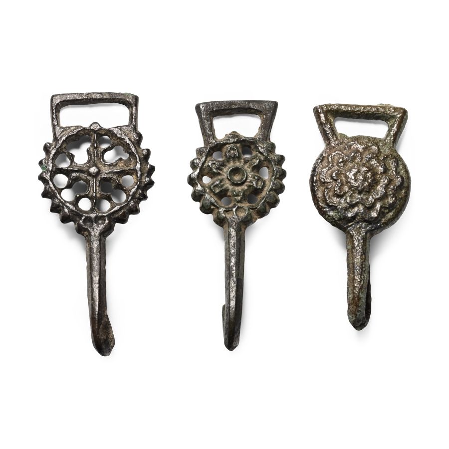 Tudor Period Bronze Hook Fastener Group