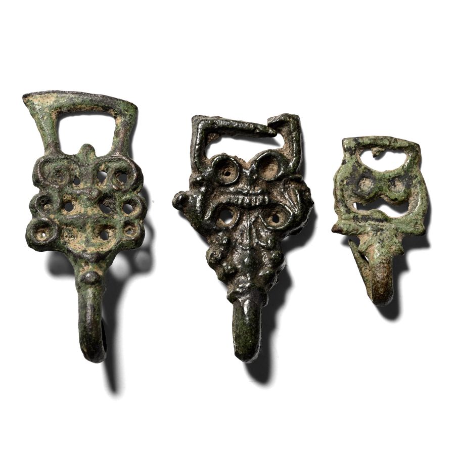 Tudor Period Bronze Hook Fastener Group