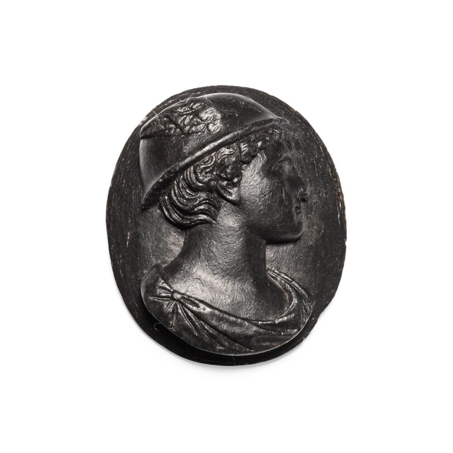 Victorian Lava Cameo with Hermes