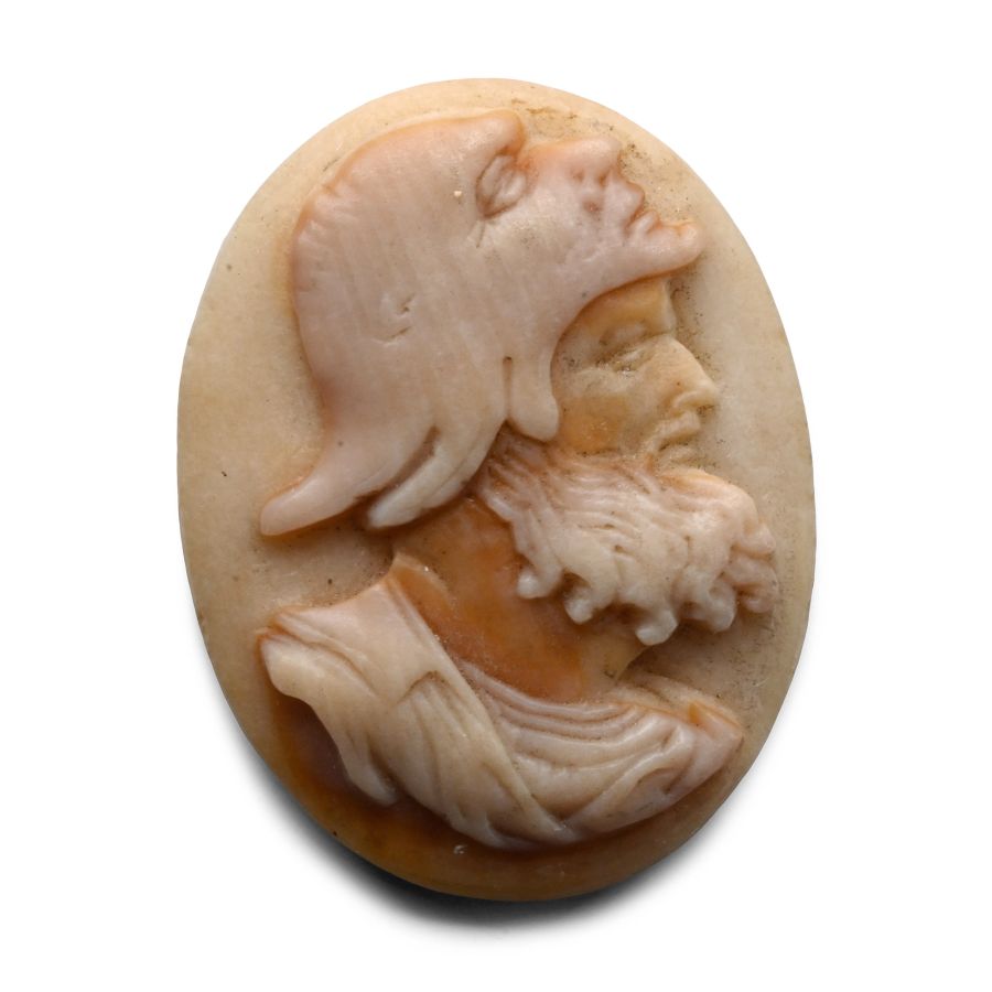 Renaissance Shell Cameo of a Helmetted Warrior