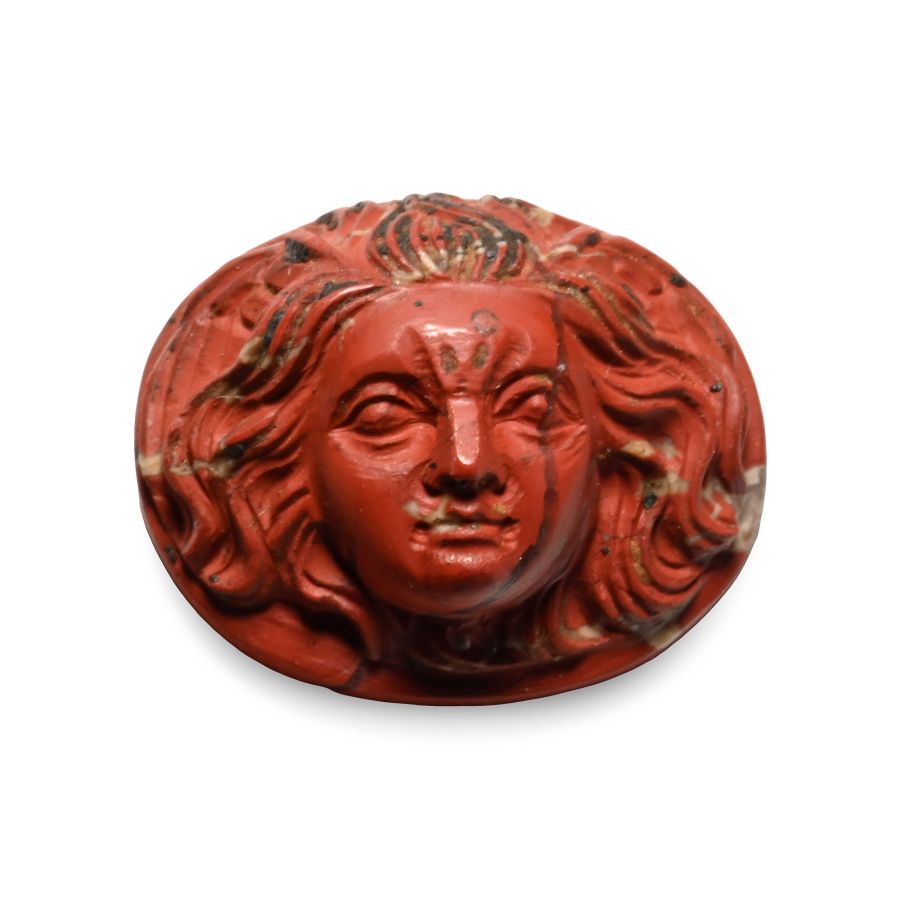 Post Classical Red Jasper Cameo of Medusa