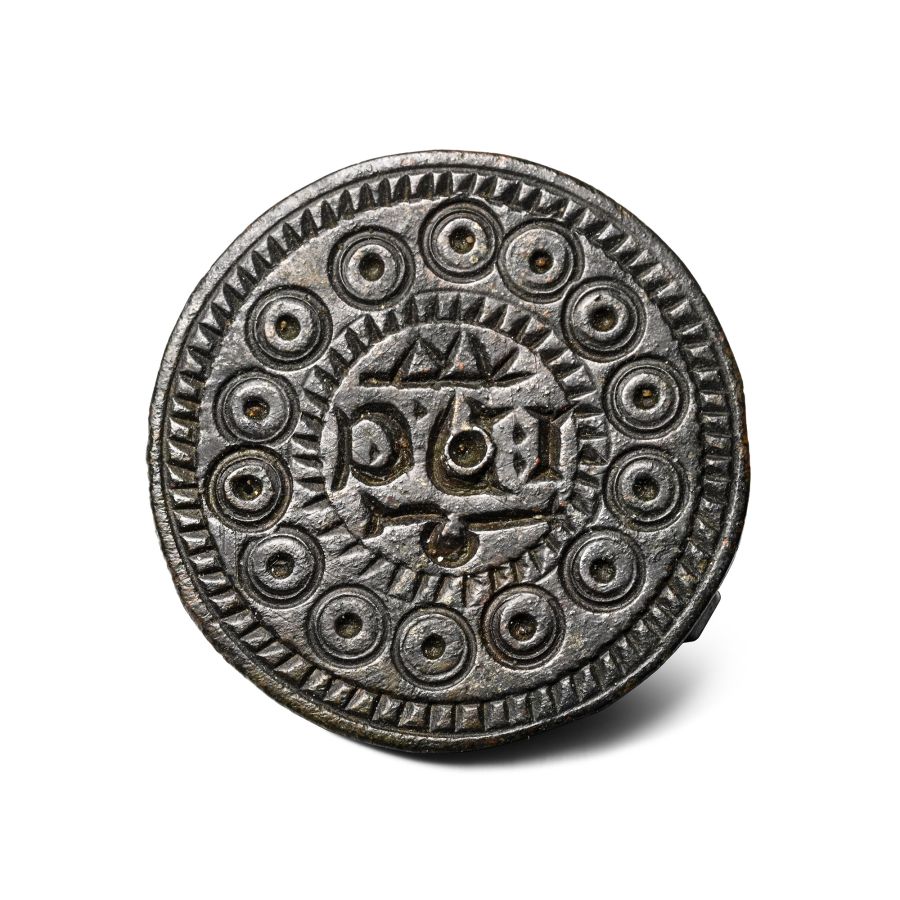 Medieval Bronze Jetton Brooch