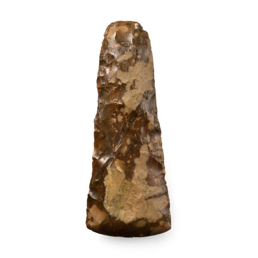British Stone Age Knapped and Polished Flint Axehead
