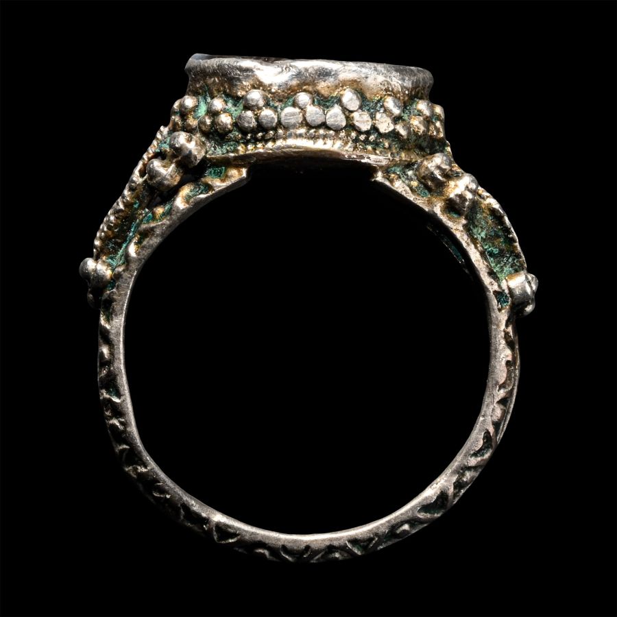 Roman Sardonyx Gemstone in Silver Ring