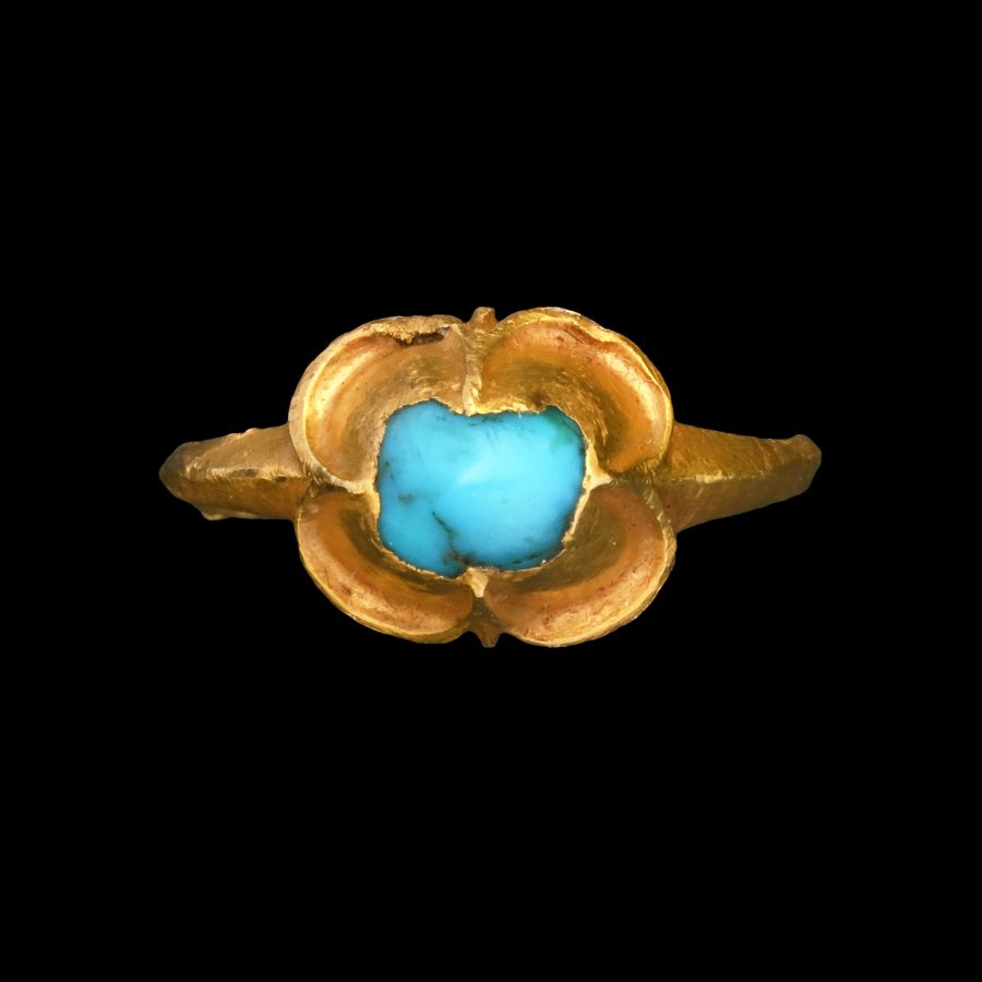 Medieval Gold Ring with Turquoise