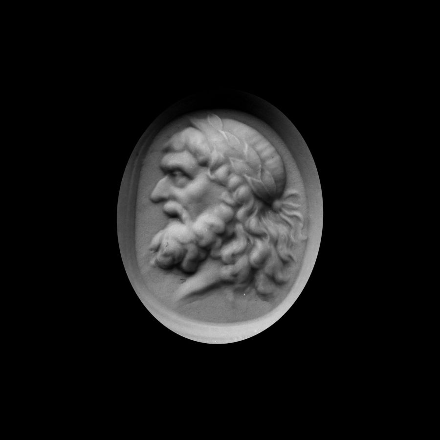 Gold Fob Seal Set with Jasper Intaglio of Zeus