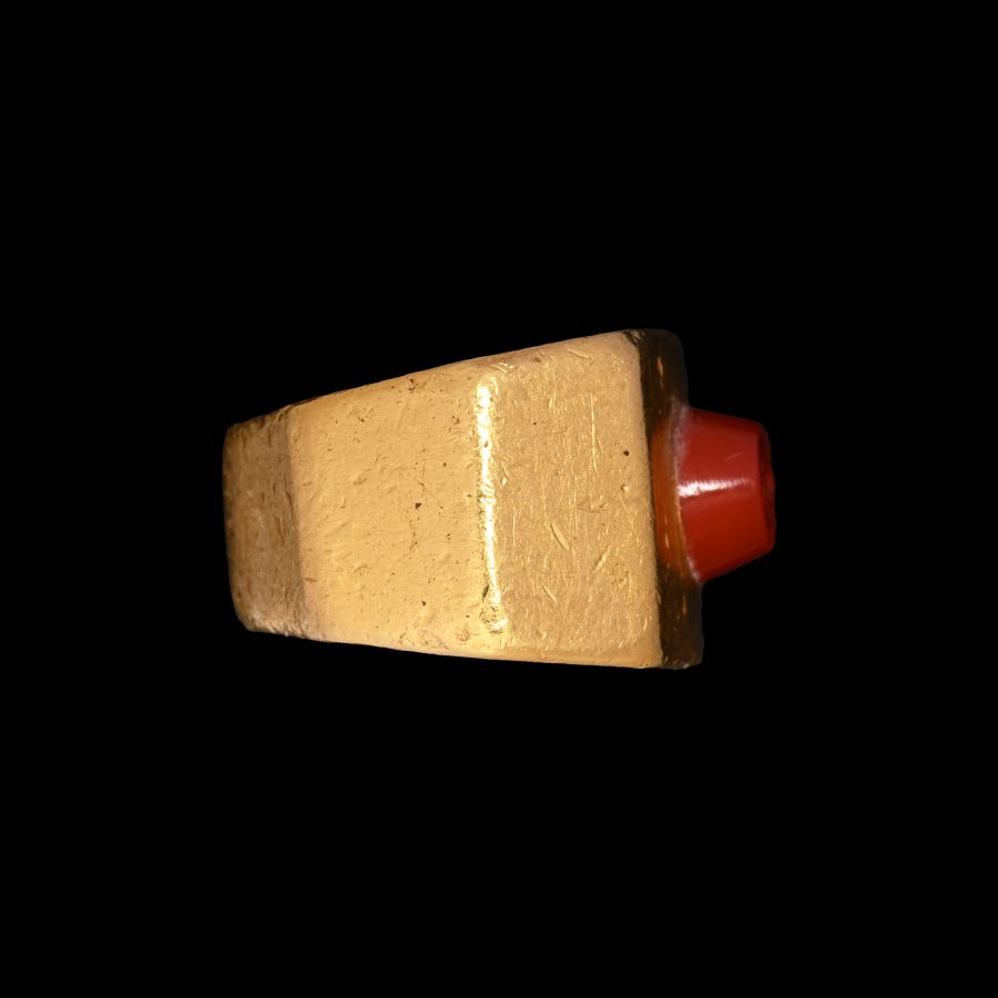Roman Gold Ring with Jasper Gemstone of the Goddess Fortuna