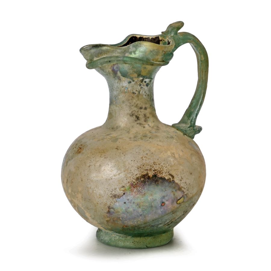 Roman Green Glass Trefoil-Lipped Jug