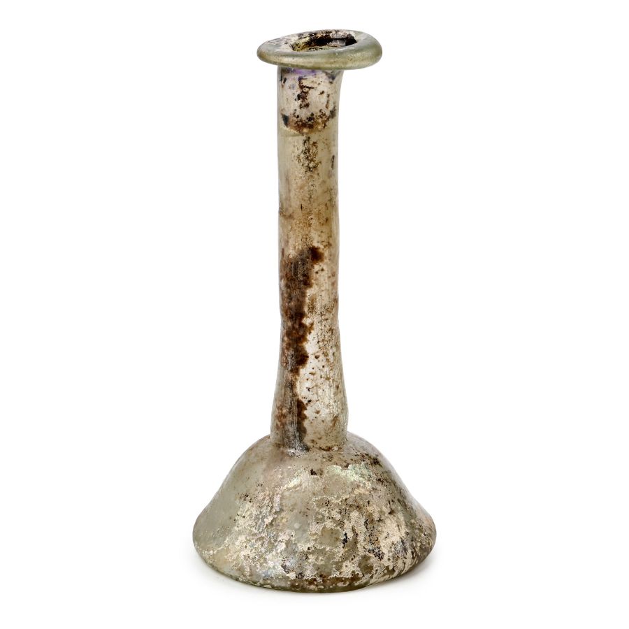 Roman Pale Green Glass Tall Unguentarium