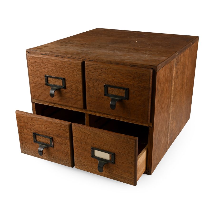 Oak 'Collector's Cabinet' with Four Drawers