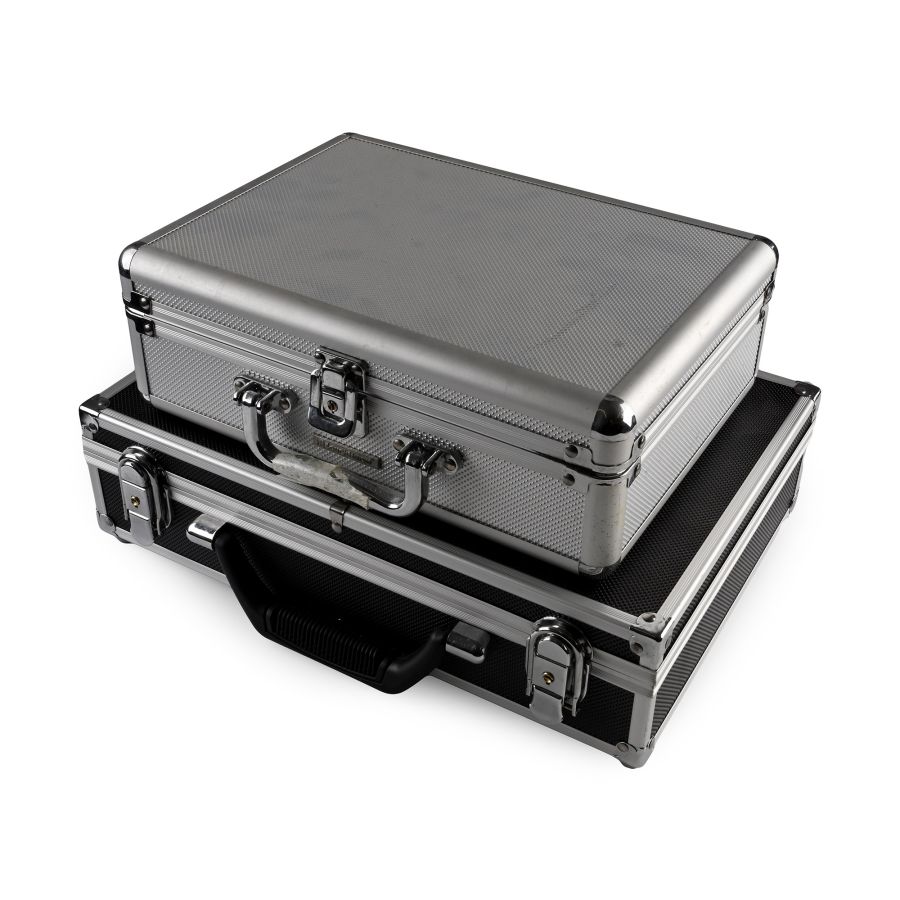 Group of Two [2] Near New Aluminium Carry Cases with Velour Trays