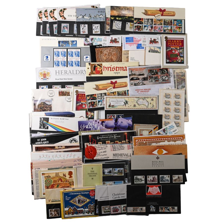 Group of Fifty-Six [56] Mainly GB Commemorative Mint Stamp Sets