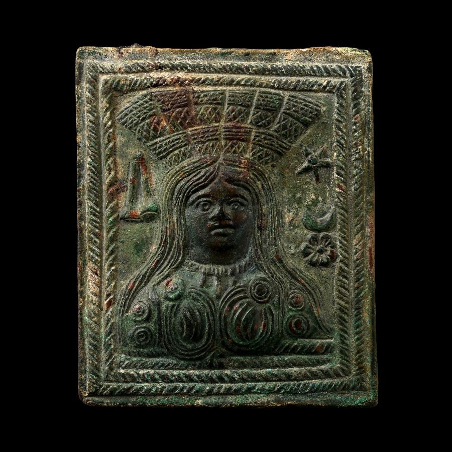 Roman Bronze Plaque with Goddess Cybele