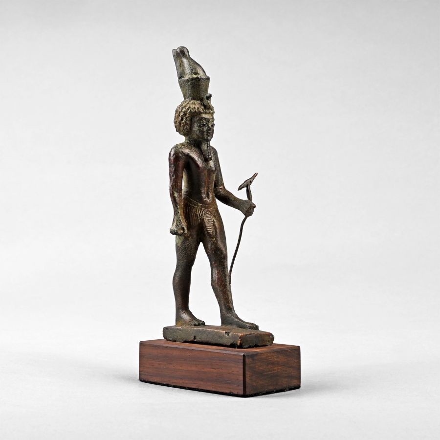 Egyptian Bronze Statuette of the God Neferhotep