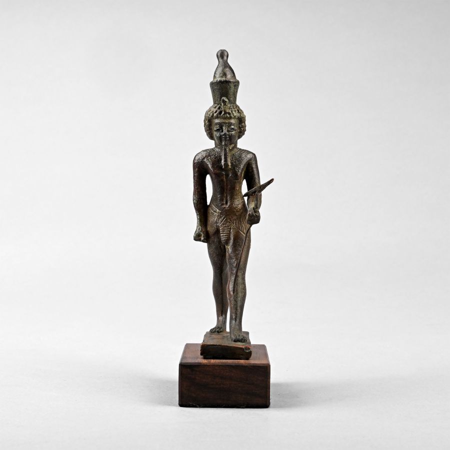 Egyptian Bronze Statuette of the God Neferhotep