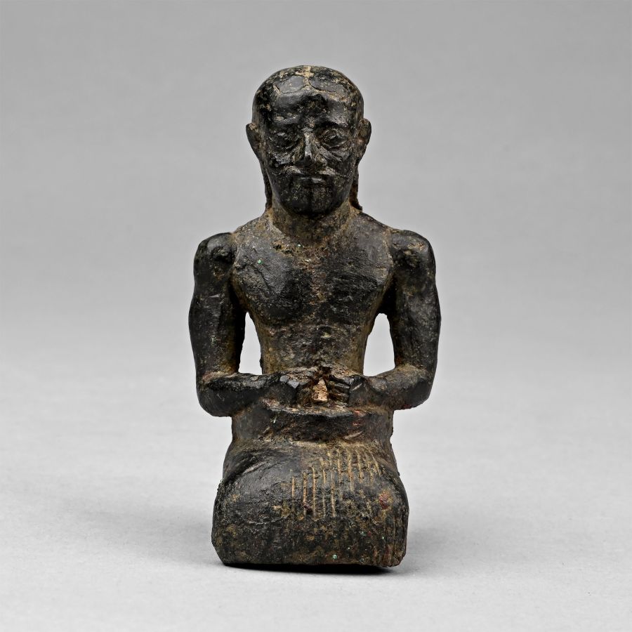 Western Asiatic Bronze Statuette of a Kneeling Priest