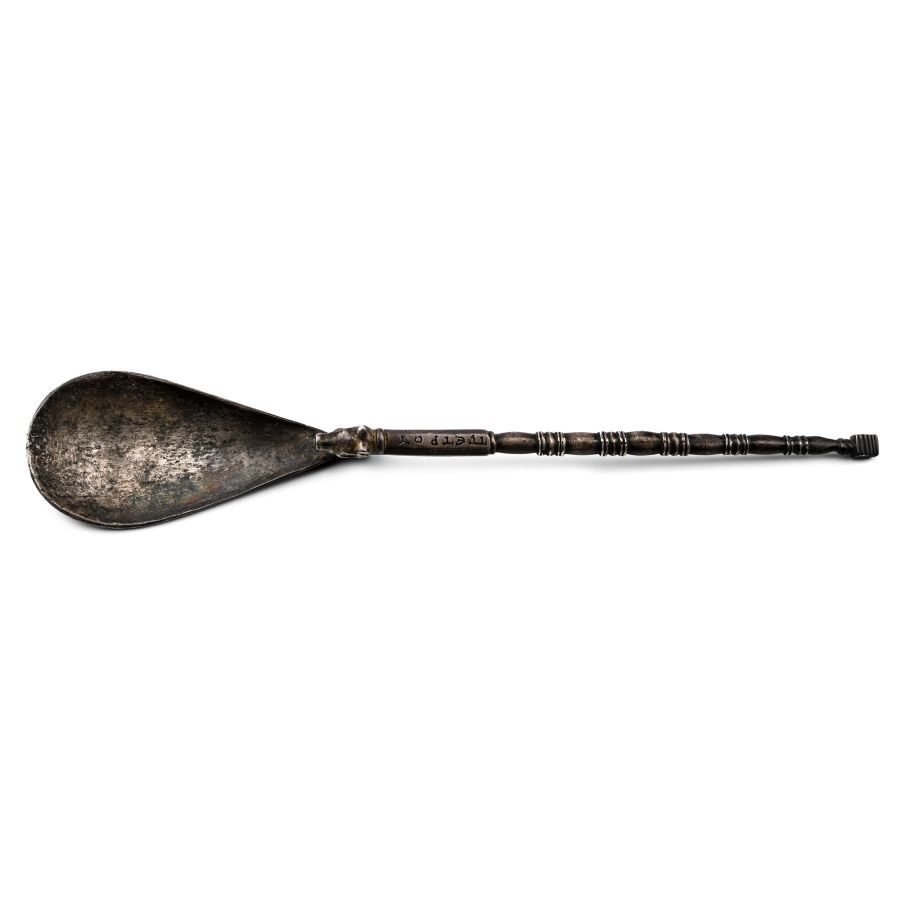 Late Byzantine Silver Spoon with 'St Peter' Inscription on the Handle