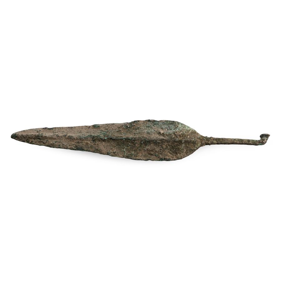 Large Luristan Bronze Tanged Spearhead