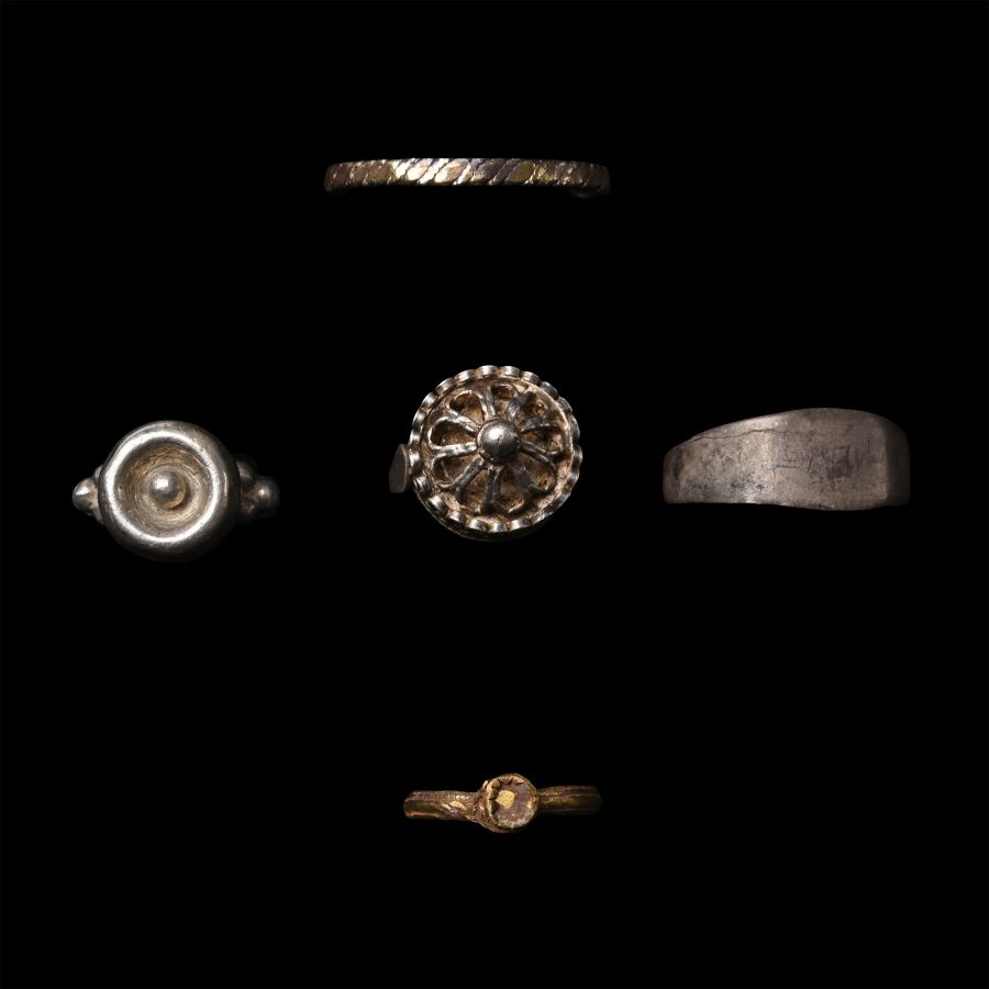 Post Medieval Silver Ring Group