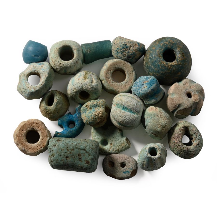 Romano-Egyptian Melon and Other Faience Beads