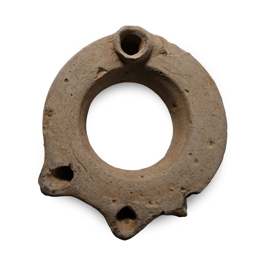 Greek Terracotta Multi-Spouted Oil Lamp