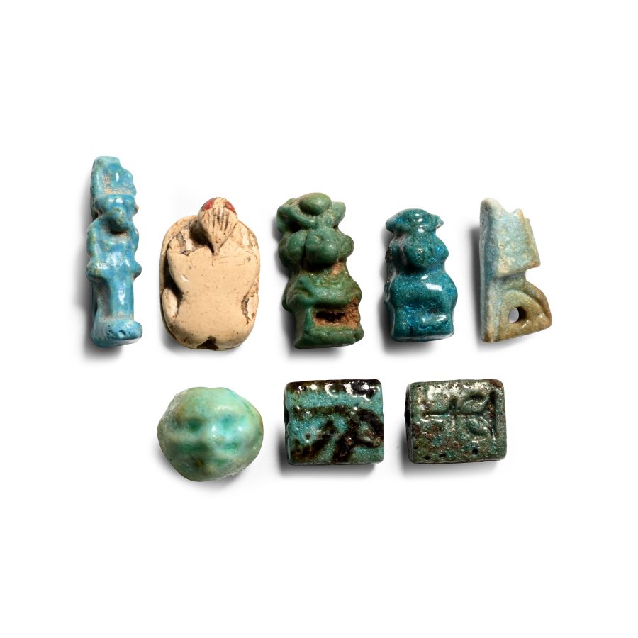 Egyptian Mixed Faience Amulet Collection