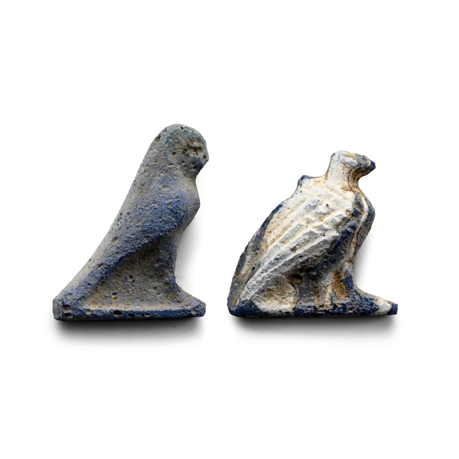 Egyptian Glass Pair of Bird Inlays