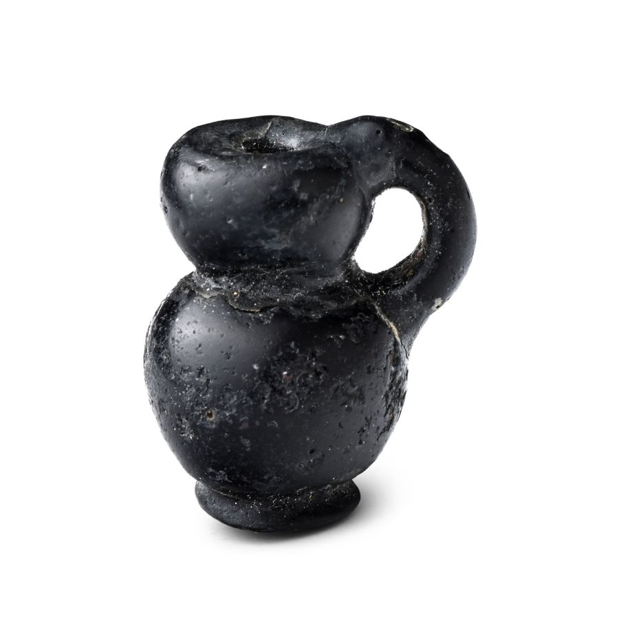 Roman Black Glass Juglet Pendant