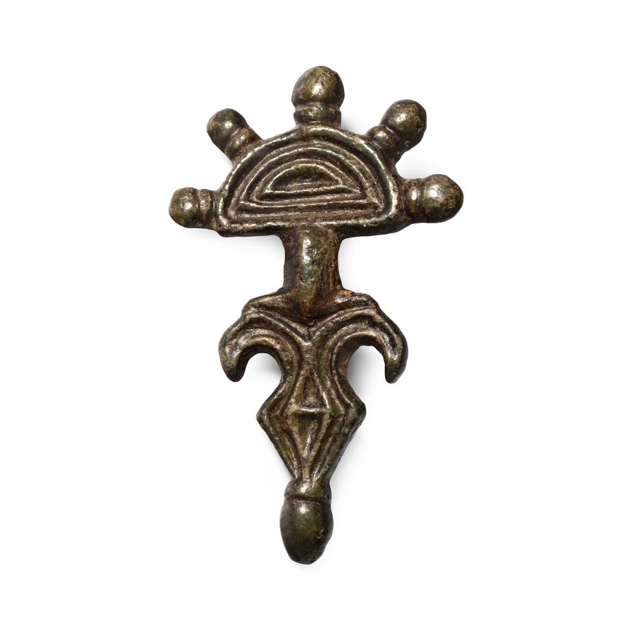 Gothic Bronze Radiate-Headed Brooch