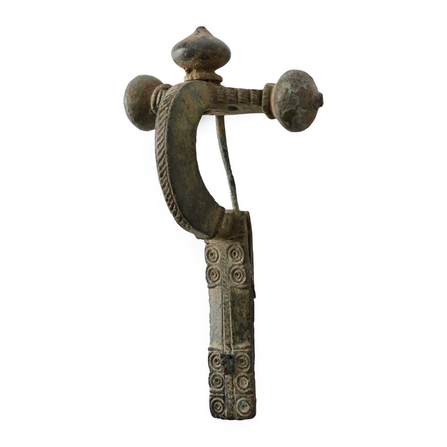 Roman Decorated Bronze Crossbow Brooch