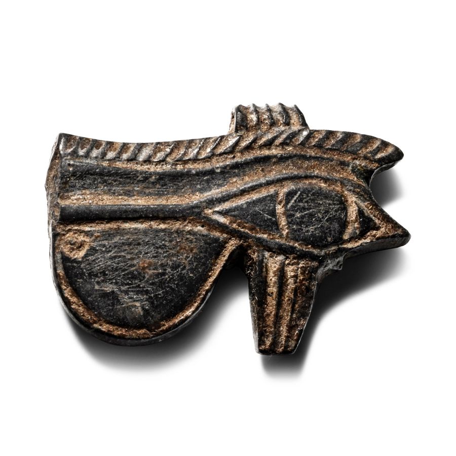 Egyptian Black Steatite Eye of Horus Amulet
