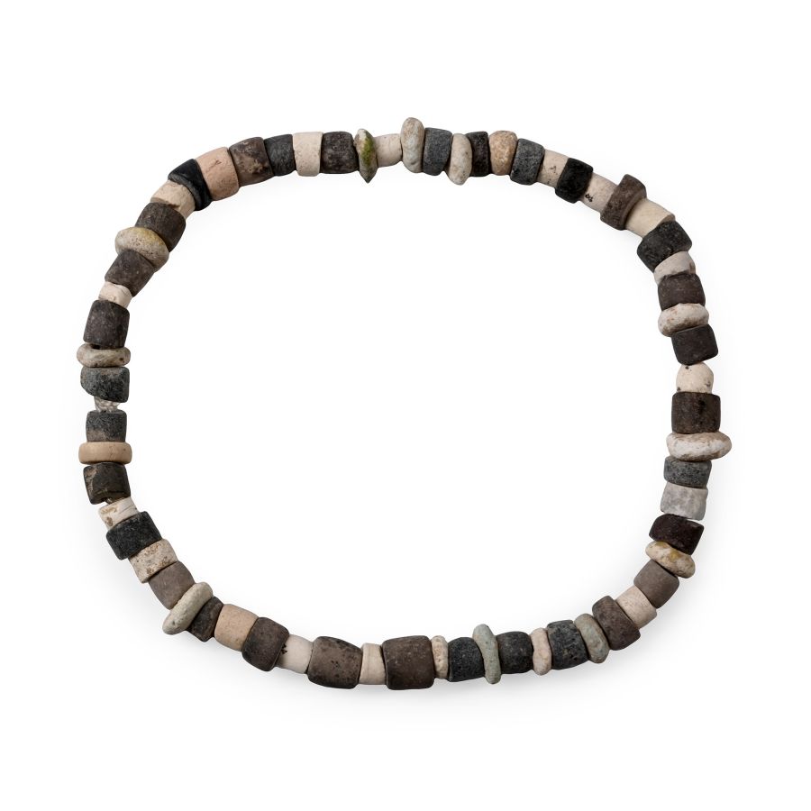 Sumerian Black and White Stone Bead Bracelet