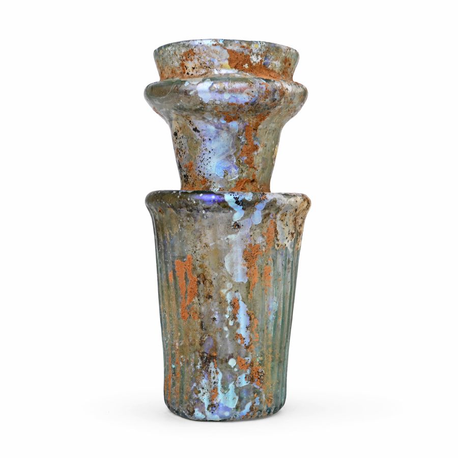 Roman Ribbed Glass Vessel