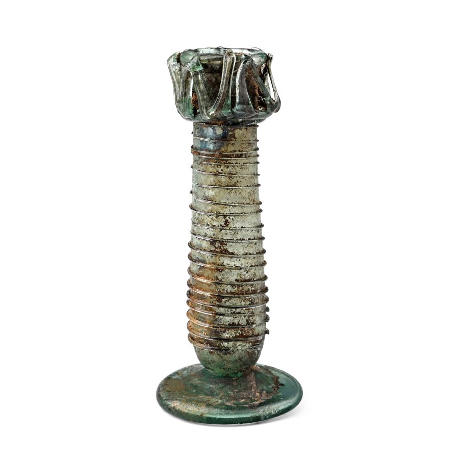 Roman Glass Vessel with Applied Trails
