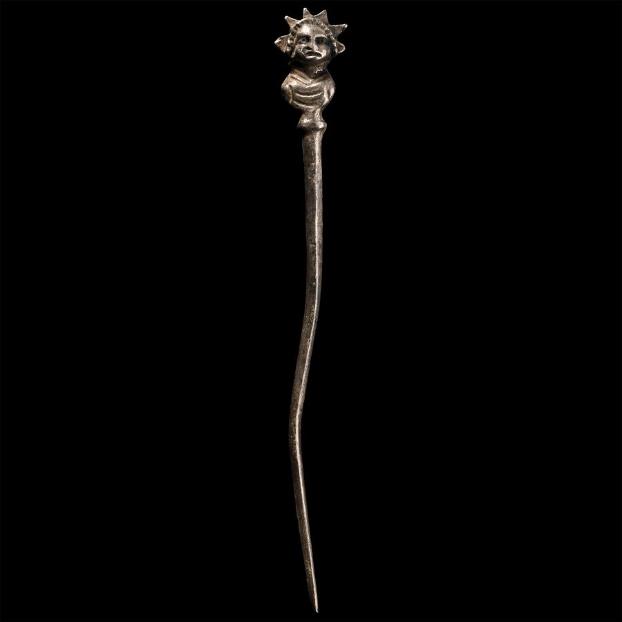 Roman Silver Pin with God Sol
