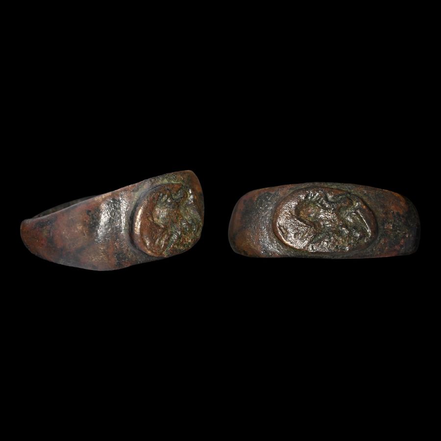 Roman Bronze Ring with Lion