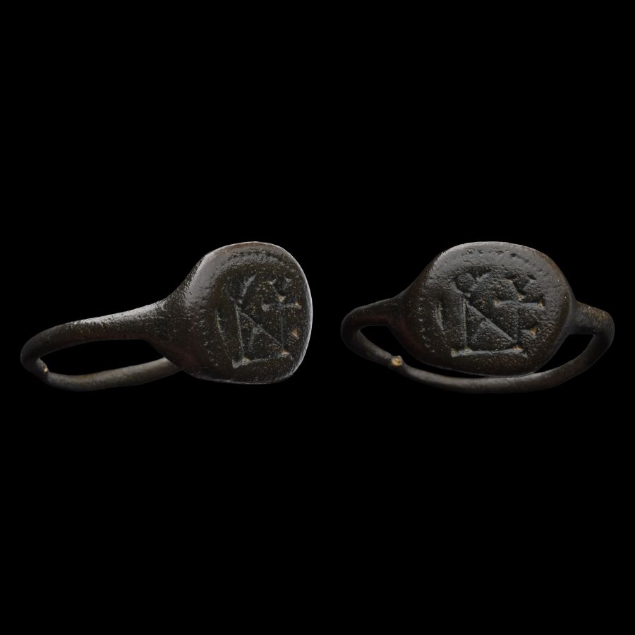 Byzantine Bronze Ring with Monogram
