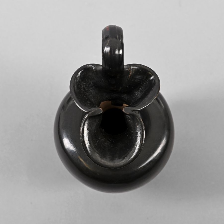 Large Greek Black-Glazed Trefoil-Lipped Oinochoe