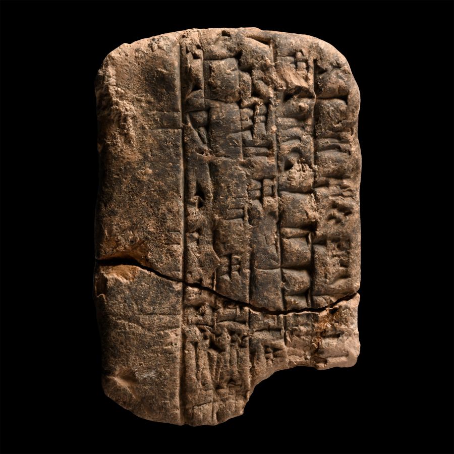 Old Babylonian Cuneiform School Exercise Tablet with Administrative Text