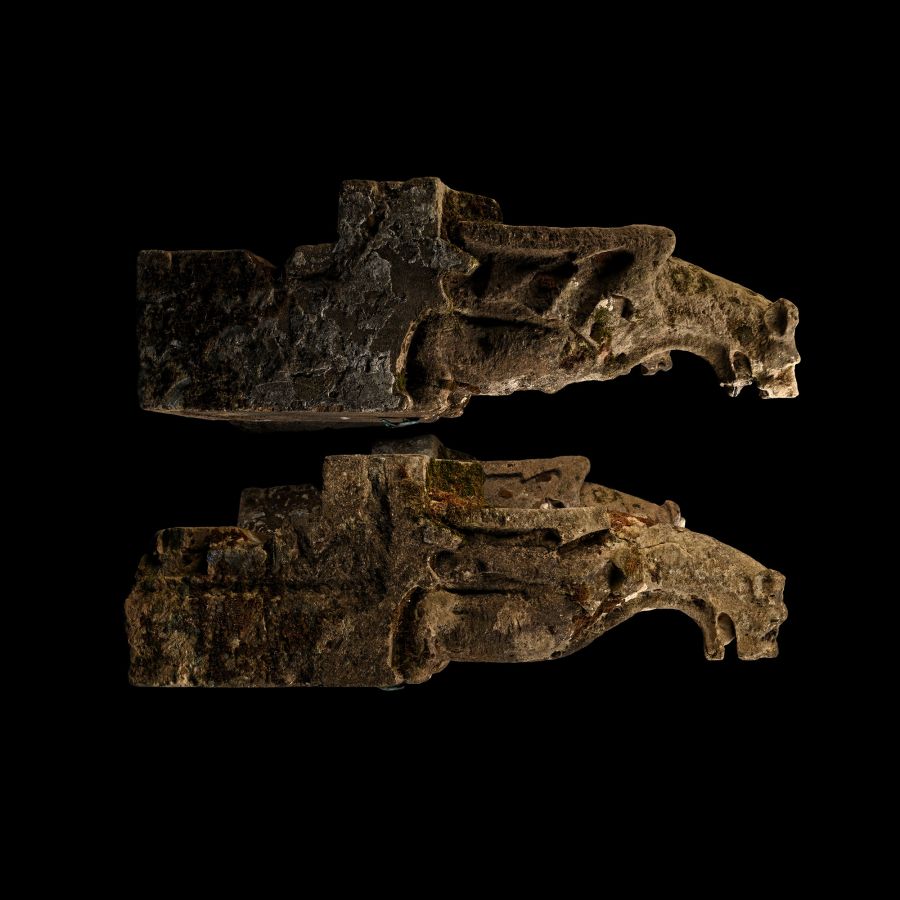 Large Medieval Stone Church Gargoyles